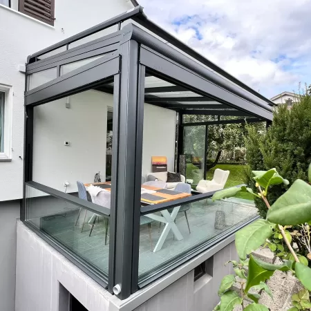 Sabit Cam Tavan Veranda Kis Bahcesi